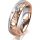 Ring 18 Karat Rot-/Weissgold 5.5 mm diamantmatt 5 Brillanten G vs Gesamt 0,065ct