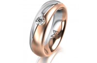 Ring 18 Karat Rot-/Weissgold 5.5 mm l&auml;ngsmatt 1...