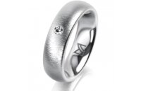 Ring 14 Karat Weissgold 5.5 mm sandmatt 1 Brillant G vs...