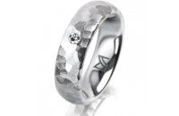Ring 14 Karat Weissgold 5.5 mm diamantmatt 1 Brillant G...