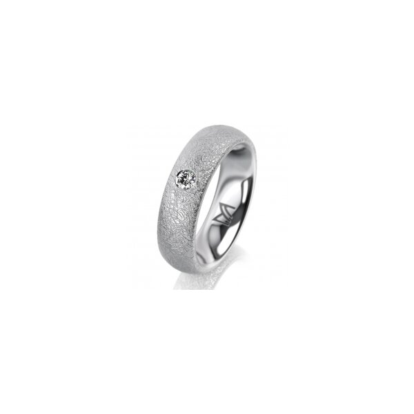 Ring 14 Karat Weissgold 5.5 mm kreismatt 1 Brillant G vs 0,065ct