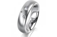 Ring 14 Karat Weissgold 5.5 mm l&auml;ngsmatt 3...