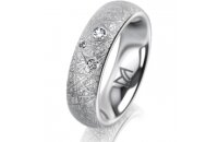 Ring 14 Karat Weissgold 5.5 mm kristallmatt 3 Brillanten...