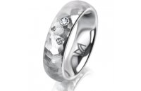 Ring 14 Karat Weissgold 5.5 mm diamantmatt 3 Brillanten G...