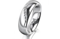 Ring 14 Karat Weissgold 5.5 mm poliert 5 Brillanten G vs...