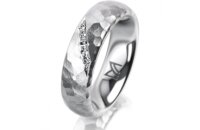 Ring 14 Karat Weissgold 5.5 mm diamantmatt 5 Brillanten G...