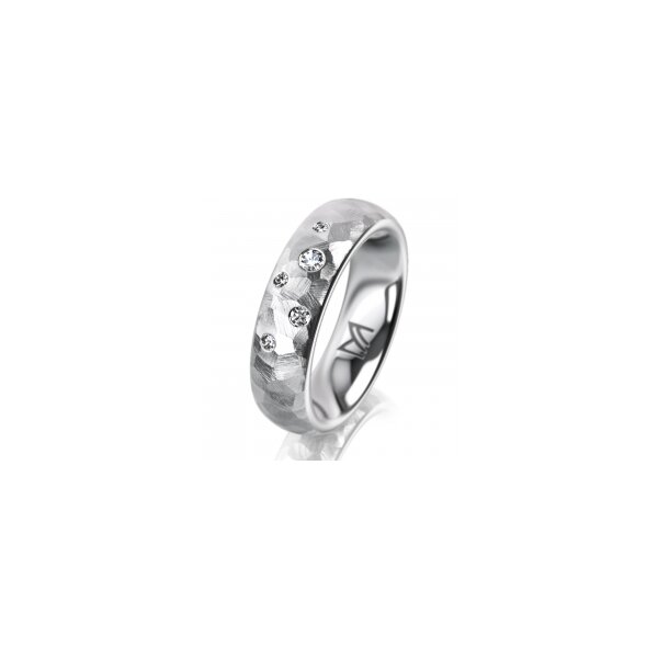 Ring 14 Karat Weissgold 5.5 mm diamantmatt 5 Brillanten G vs Gesamt 0,065ct