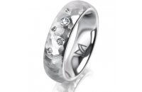 Ring 14 Karat Weissgold 5.5 mm diamantmatt 5 Brillanten G...