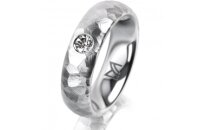 Ring 14 Karat Weissgold 5.5 mm diamantmatt 1 Brillant G...