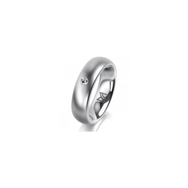 Ring 18 Karat Weissgold 5.5 mm l&auml;ngsmatt 1 Brillant G vs 0,025ct