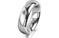 Ring 18 Karat Weissgold 5.5 mm poliert 1 Brillant G vs...