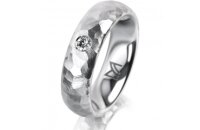 Ring 18 Karat Weissgold 5.5 mm diamantmatt 1 Brillant G...