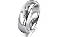 Ring 18 Karat Weissgold 5.5 mm poliert 3 Brillanten G vs...