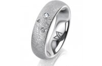 Ring 18 Karat Weissgold 5.5 mm kreismatt 3 Brillanten G...