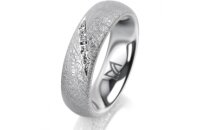 Ring 18 Karat Weissgold 5.5 mm kreismatt 5 Brillanten G...