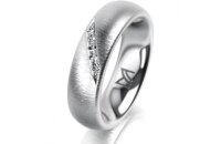 Ring 18 Karat Weissgold 5.5 mm sandmatt 5 Brillanten G vs...