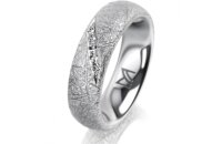 Ring 18 Karat Weissgold 5.5 mm kristallmatt 5 Brillanten...
