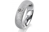Ring 18 Karat Weissgold 5.5 mm kreismatt 1 Brillant G vs...