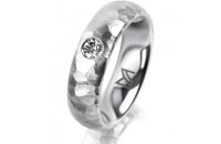 Ring 18 Karat Weissgold 5.5 mm diamantmatt 1 Brillant G...