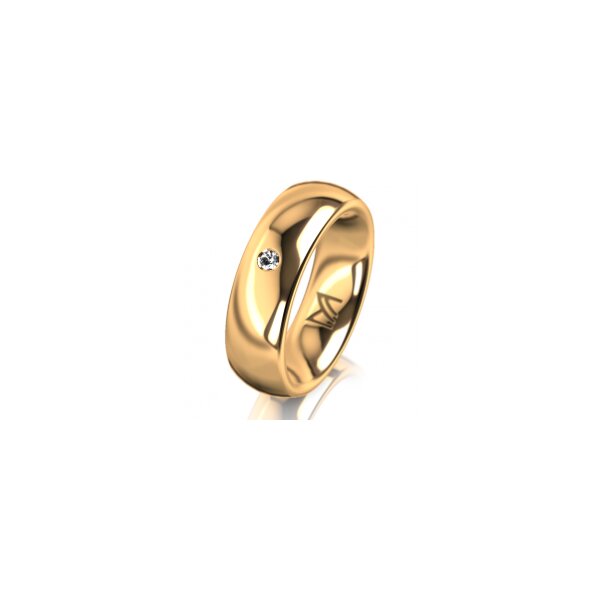 Ring 14 Karat Gelbgold 6.0 mm poliert 1 Brillant G vs 0,025ct