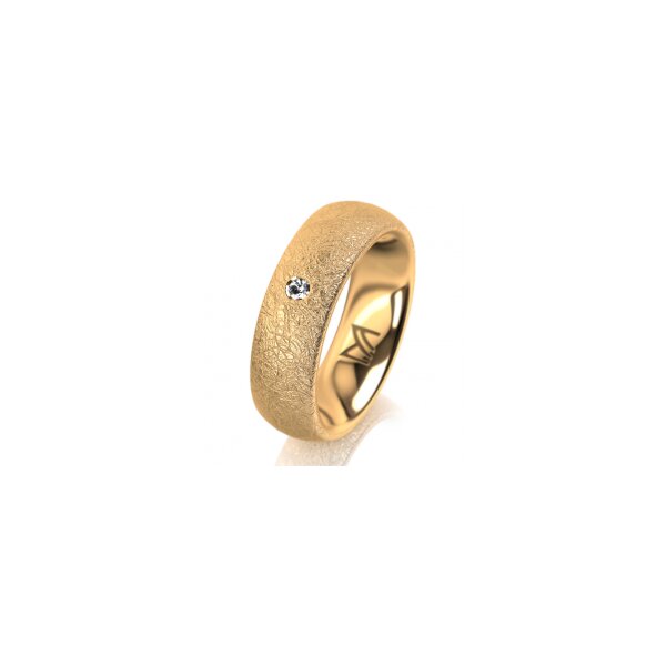 Ring 14 Karat Gelbgold 6.0 mm kreismatt 1 Brillant G vs 0,025ct