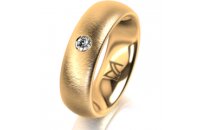 Ring 14 Karat Gelbgold 6.0 mm sandmatt 1 Brillant G vs...