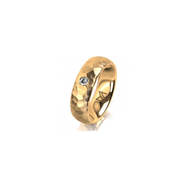 Ring 14 Karat Gelbgold 6.0 mm diamantmatt 1 Brillant G vs 0,065ct