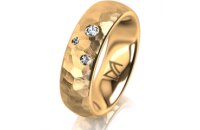 Ring 14 Karat Gelbgold 6.0 mm diamantmatt 3 Brillanten G...