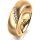 Ring 14 Karat Gelbgold 6.0 mm längsmatt 5 Brillanten G vs Gesamt 0,065ct