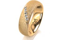 Ring 14 Karat Gelbgold 6.0 mm kreismatt 5 Brillanten G vs...