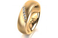 Ring 14 Karat Gelbgold 6.0 mm sandmatt 5 Brillanten G vs...