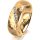 Ring 14 Karat Gelbgold 6.0 mm diamantmatt 5 Brillanten G vs Gesamt 0,065ct
