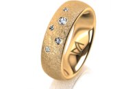 Ring 14 Karat Gelbgold 6.0 mm kreismatt 5 Brillanten G vs...