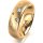 Ring 14 Karat Gelbgold 6.0 mm sandmatt 5 Brillanten G vs Gesamt 0,080ct
