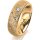 Ring 14 Karat Gelbgold 6.0 mm kristallmatt 5 Brillanten G vs Gesamt 0,080ct