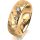 Ring 14 Karat Gelbgold 6.0 mm diamantmatt 5 Brillanten G vs Gesamt 0,080ct