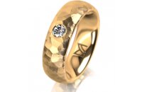 Ring 14 Karat Gelbgold 6.0 mm diamantmatt 1 Brillant G vs...