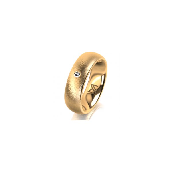 Ring 18 Karat Gelbgold 6.0 mm sandmatt 1 Brillant G vs 0,025ct
