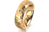 Ring 18 Karat Gelbgold 6.0 mm diamantmatt 1 Brillant G vs...