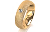 Ring 18 Karat Gelbgold 6.0 mm kreismatt 1 Brillant G vs...