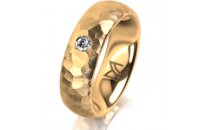 Ring 18 Karat Gelbgold 6.0 mm diamantmatt 1 Brillant G vs...