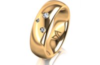 Ring 18 Karat Gelbgold 6.0 mm poliert 3 Brillanten G vs...