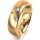Ring 18 Karat Gelbgold 6.0 mm l&auml;ngsmatt 3 Brillanten G vs Gesamt 0,060ct