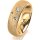Ring 18 Karat Gelbgold 6.0 mm kreismatt 3 Brillanten G vs Gesamt 0,060ct