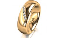 Ring 18 Karat Gelbgold 6.0 mm poliert 5 Brillanten G vs...