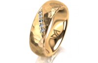 Ring 18 Karat Gelbgold 6.0 mm diamantmatt 5 Brillanten G...