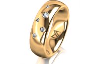 Ring 18 Karat Gelbgold 6.0 mm poliert 5 Brillanten G vs...