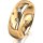 Ring 18 Karat Gelbgold 6.0 mm poliert 5 Brillanten G vs Gesamt 0,080ct
