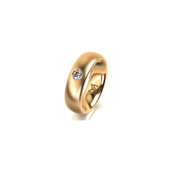 Ring 18 Karat Gelbgold 6.0 mm l&auml;ngsmatt 1 Brillant G vs 0,110ct