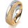 Ring 14 Karat Gelb-/Weissgold 6.0 mm kreismatt